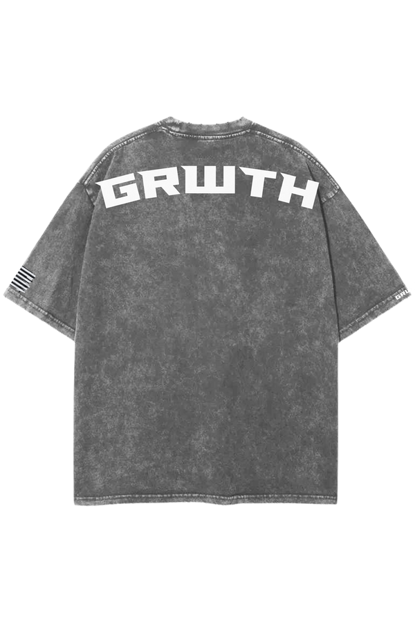 "PURSUE" OVERSIZED TEE LIGHT GREY ACID WASHED